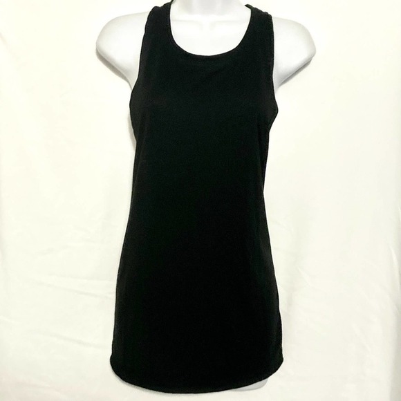 Women's L Solid Black Deep Cut Arms Racerback Tank Top - Picture 2 of 7